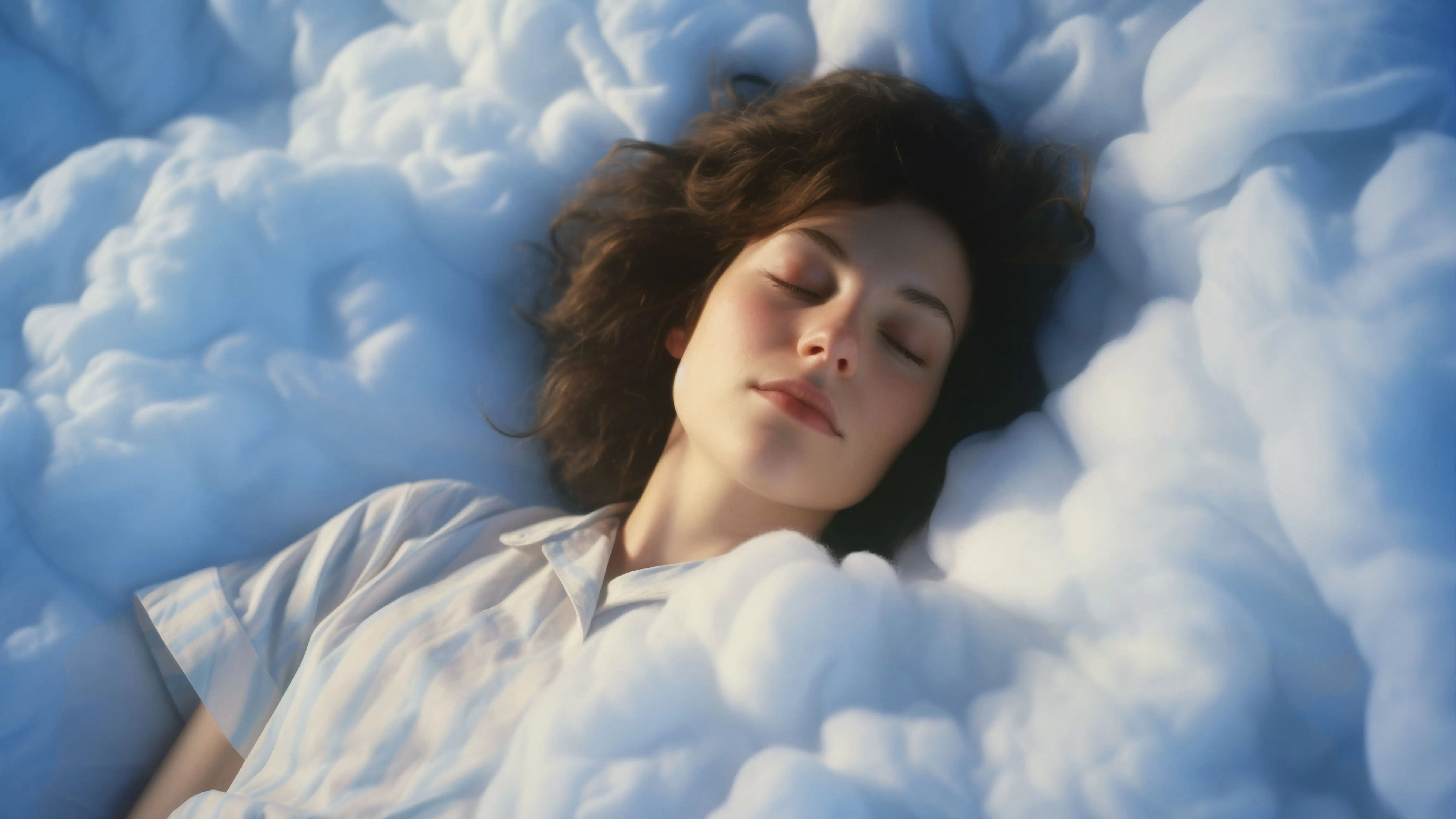 Medium Shot Woman Sleeping Clouds